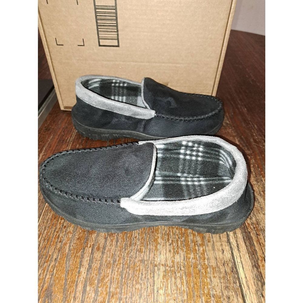 Size 10 Black Grey Slippers House Shoes Indoor Outdoor Loungewear Shoes